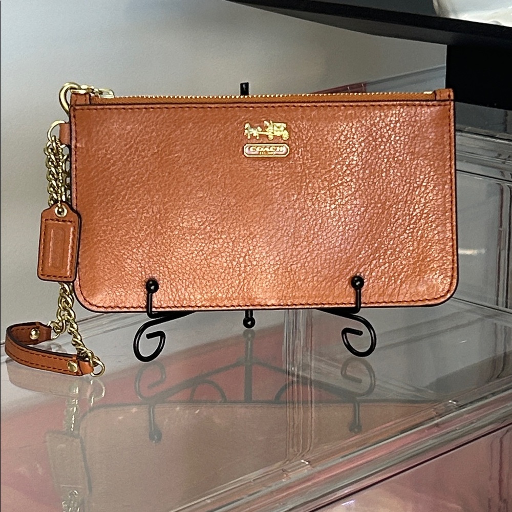 Coach Metallic Copper Wristlet - Picture 3 of 5